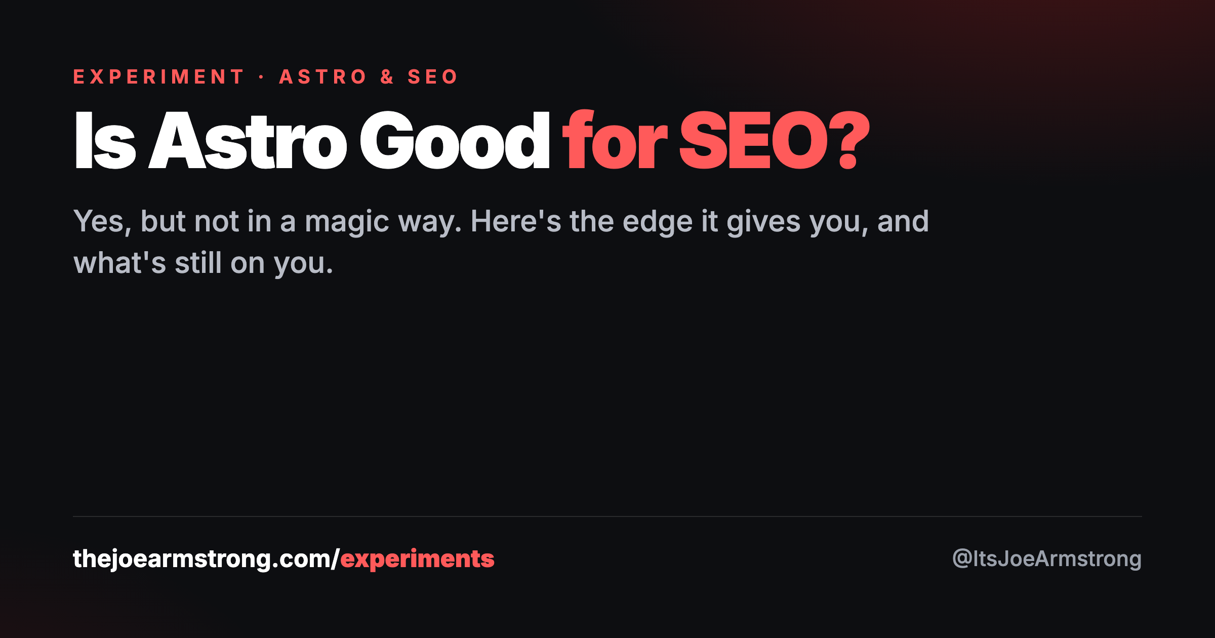 Is Astro good for SEO? Yes, but not in a magic way
