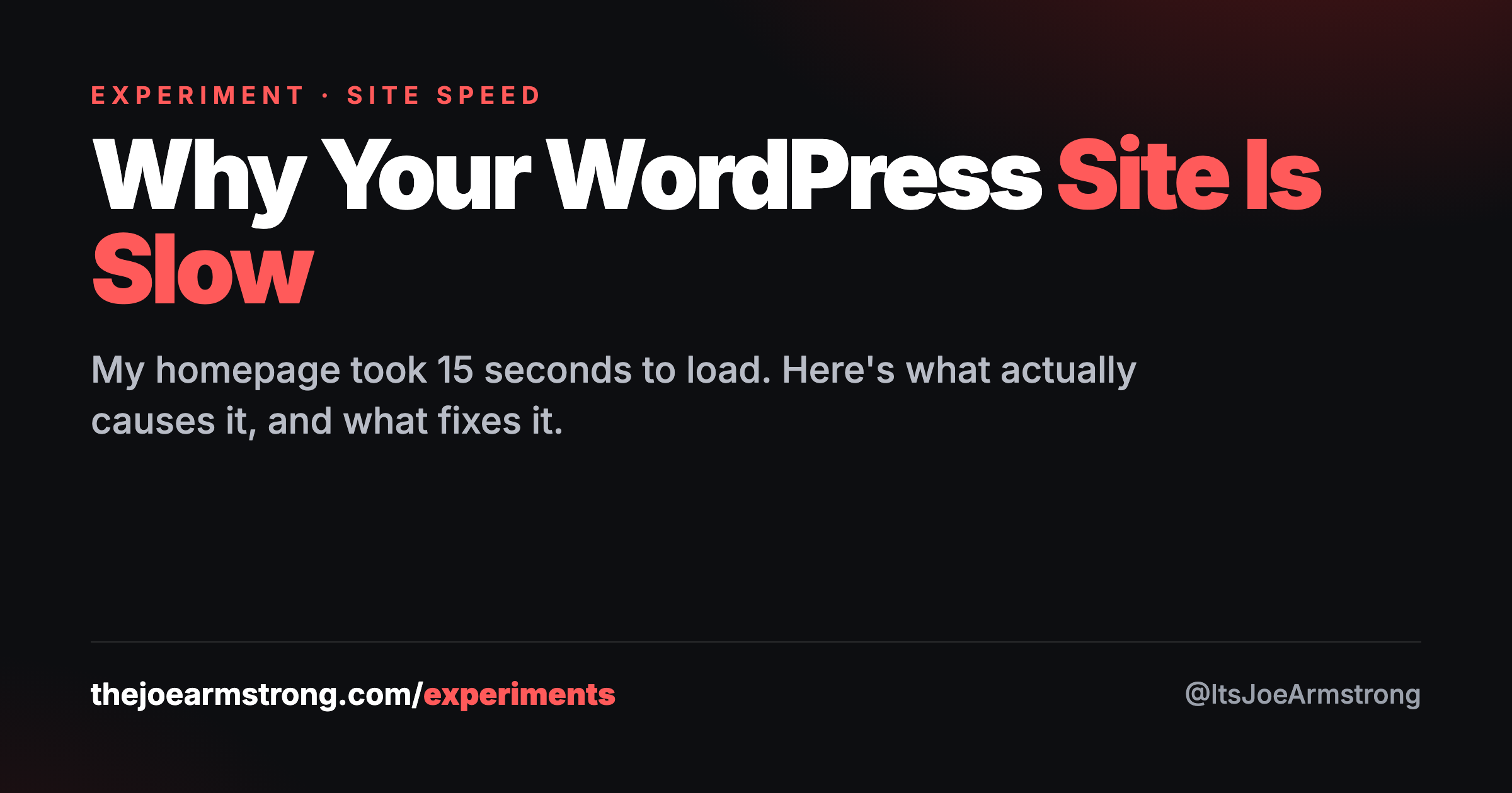 Why your WordPress site is slow, and what actually fixes it