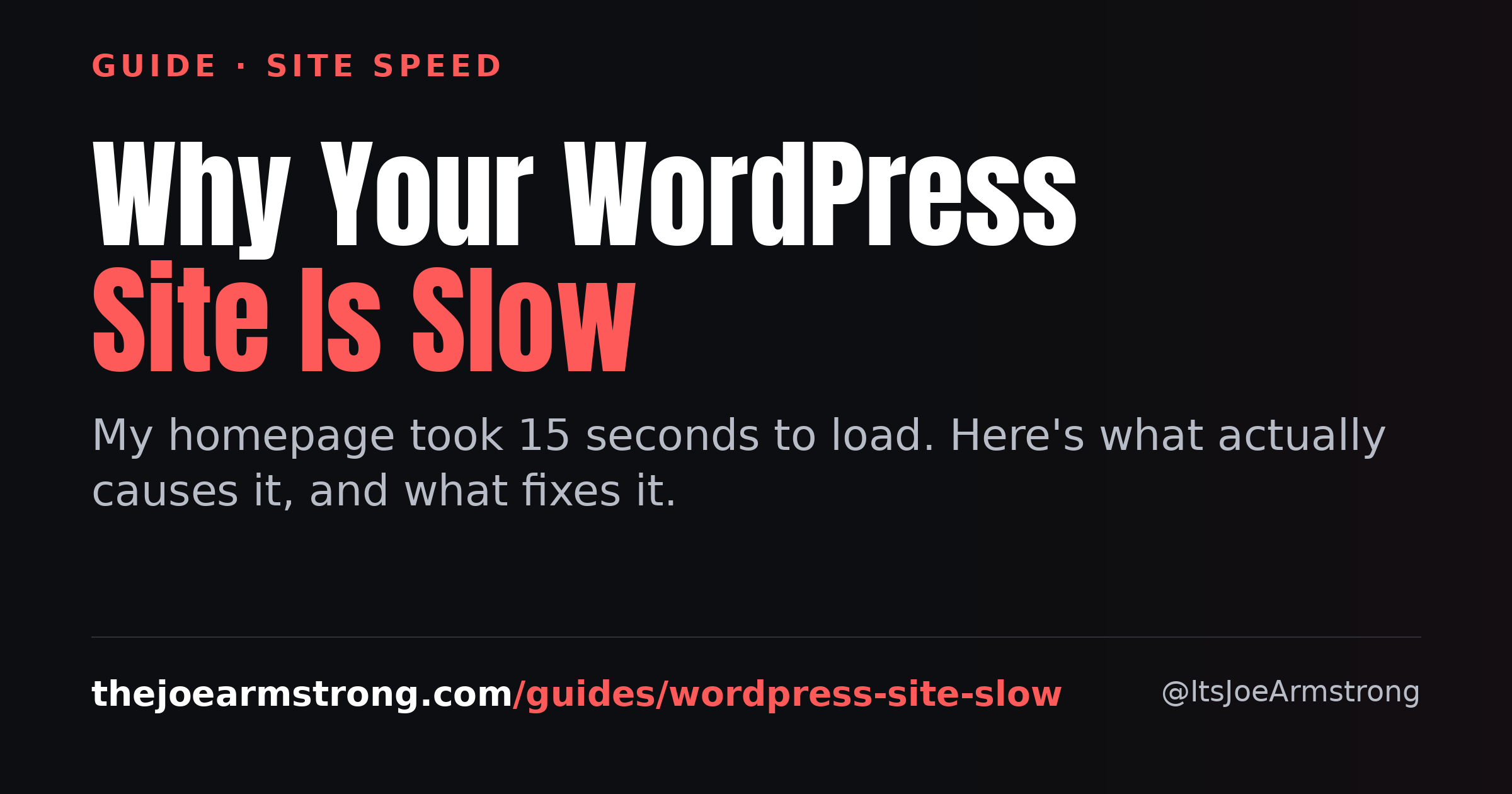 Why your WordPress site is slow, and what actually fixes it